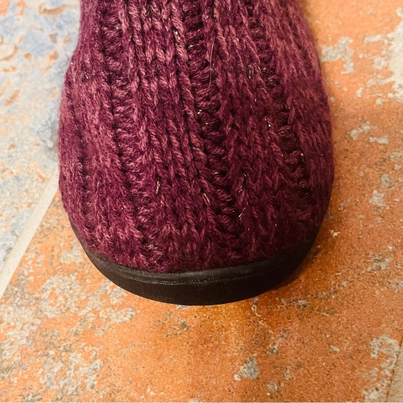 🍎New MUK LUKS! Wool Pull-On Burgundy Sweater/Fur Comfy Boots! - Picture 6 of 11